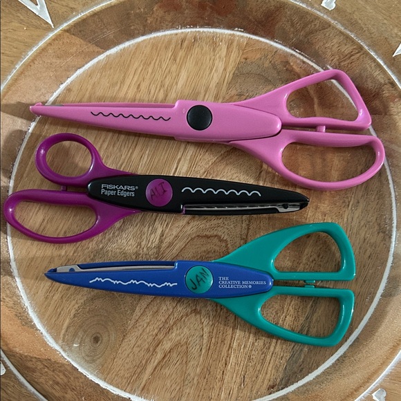 Decorative Edge Scissors Set fiskars and creative memories x3 pair - Picture 1 of 2